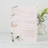 Elegant Botanical Daisy Blush Vrijgezellenfeest Kaart (Staand voorkant)