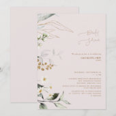 Elegant Botanical Daisy Blush Vrijgezellenfeest Kaart (Voorkant / Achterkant)