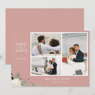 Elegant Botanical Dusty Roos Foto Save The Date