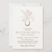 Elegant Botanical Easter Brunch Invitation Card Kaart (Voorkant)