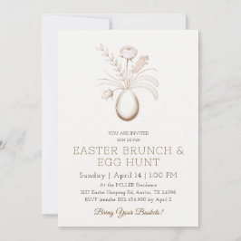 Elegant Botanical Easter Brunch Invitation Card Kaart