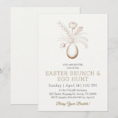Elegant Botanical Easter Brunch Invitation Card Kaart (Voorkant / Achterkant)