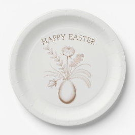 Elegant Botanical Easter Brunch Paper Plates Papieren Bordje