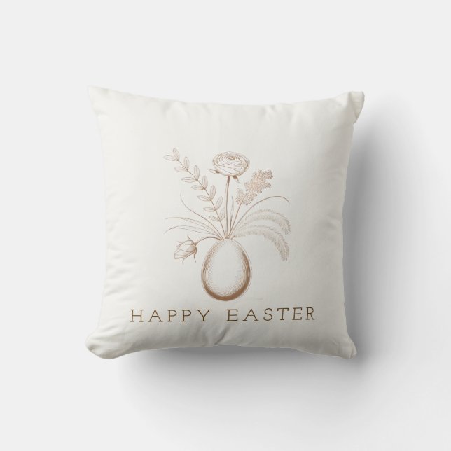 Elegant Botanical Easter Decorative Throw Pillow Kussen (Voorkant)