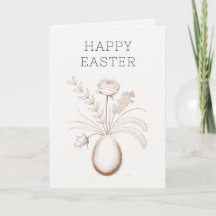 Elegant Botanical Easter Holiday Greeting Card