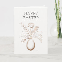 Elegant Botanical Easter Holiday Greeting Card Feestdagen Kaart