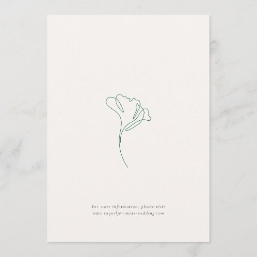 Elegant Botanical Emerald Monogram Wedding Kaart (Achterkant)