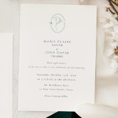 Elegant Botanical Emerald Monogram Wedding Kaart