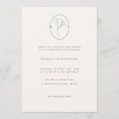 Elegant Botanical Emerald Monogram Wedding Kaart (Voorkant)