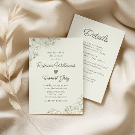 Elegant Botanical Engagement Party Invitation Kaart