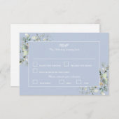 Elegant Botanical Eucalyptus Greenery, Hydrangea RSVP Kaartje (Voorkant / Achterkant)