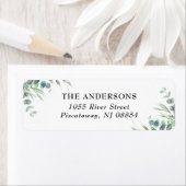 Elegant Botanical Eucalyptus Greenery Name Script Etiket (Insitu)