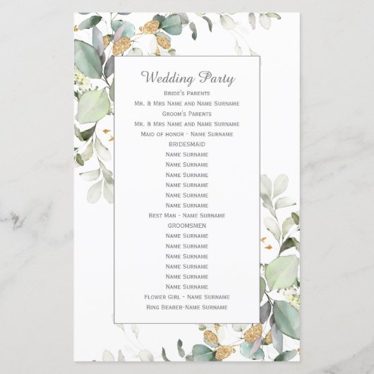 Elegant Botanical Eucalyptus Greenery Programme (Achterkant)