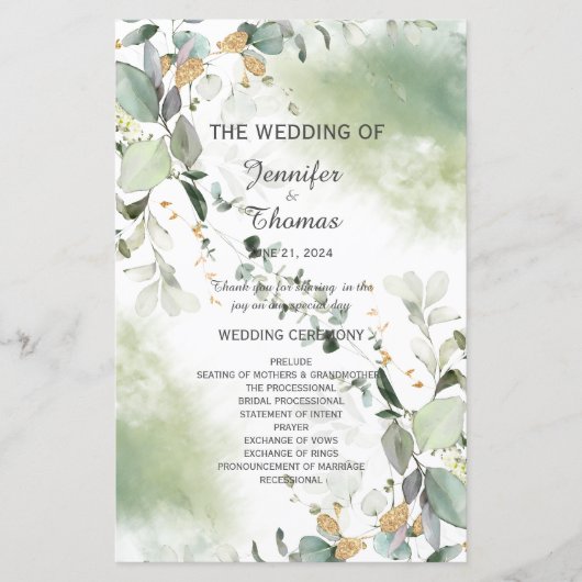 Elegant Botanical Eucalyptus Greenery Programme (Voorkant)