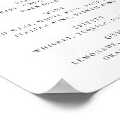 Elegant Botanical Fall Wedding | Bar Drinks Menu Poster (Hoek)