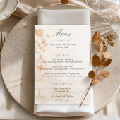 Elegant Botanical Fall Wedding Menu Card