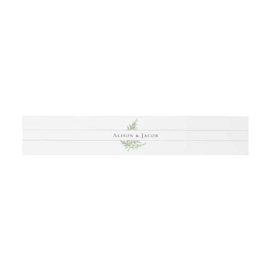 Elegant Botanical Fern Floral Wedding Invitation Uitnodigingen Wikkel (Vlak)