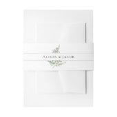 Elegant Botanical Fern Floral Wedding Invitation Uitnodigingen Wikkel (Voorkant Voorbeeld)