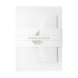 Elegant Botanical Fern Floral Wedding Invitation Uitnodigingen Wikkel