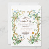 Elegant Botanical Floral Aristocracy Wedding Kaart (Voorkant)