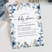 Elegant Botanical Floral Boy Baby shower
