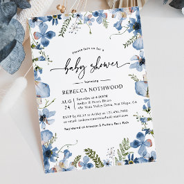 Elegant Botanical Floral Boy Baby shower Kaart
