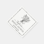 Elegant Botanical Floral Bridal Shower Custom Phot Servet (Hoek)