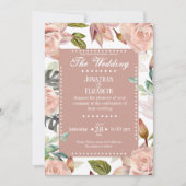 Elegant botanical floral bruiloft rozen kaart (Voorkant)
