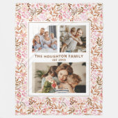 Elegant Botanical Floral Family Photo Collage Fleece Deken (Voorkant)