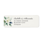 Elegant Botanical Floral Greenery Wedding Etiket (Voorkant)