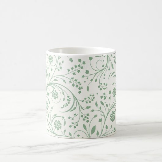 Elegant Botanical Floral Pattern – Minimal Nature  Koffiemok (Center)