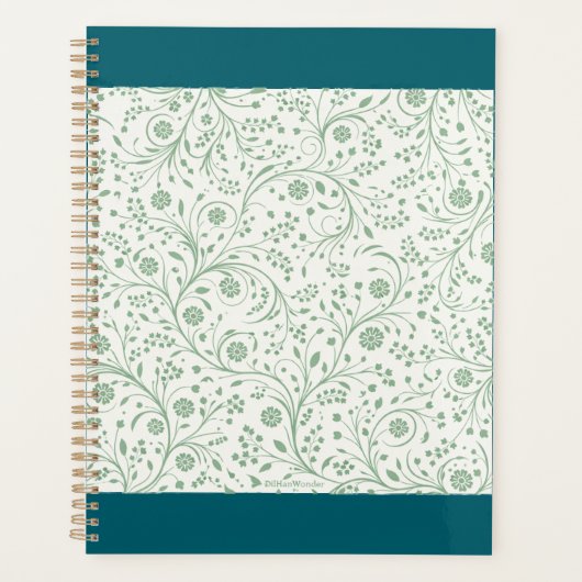 Elegant Botanical Floral Pattern – Minimal Nature  Planner (Voorkant)
