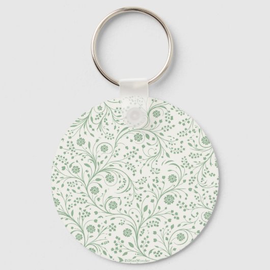 Elegant Botanical Floral Pattern – Minimal Nature Sleutelhanger (Voorkant)