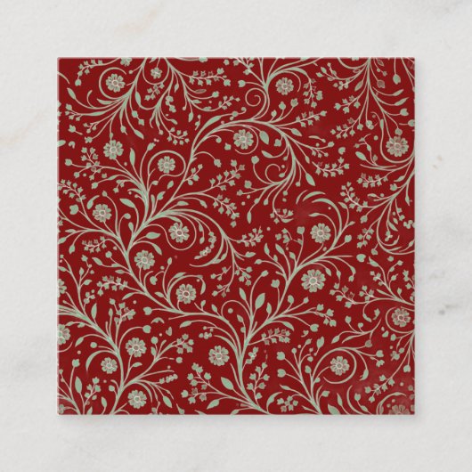 Elegant Botanical Floral Pattern – Minimal Nature  Vierkante Visitekaartje (Voorkant)