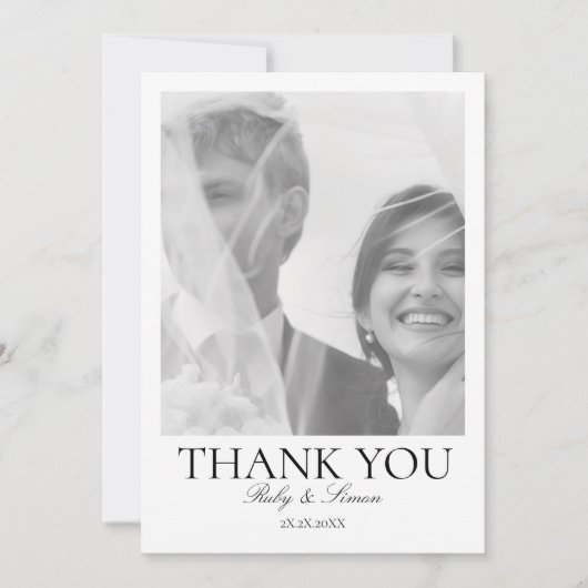 Elegant Botanical Floral Wedding Bedankkaart (Voorkant)