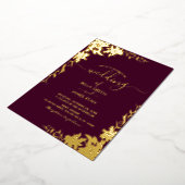 Elegant Botanical Floral Wedding Folie Uitnodiging (Gedraaid)