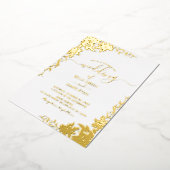 Elegant Botanical Floral Wedding Folie Uitnodiging (Gedraaid)