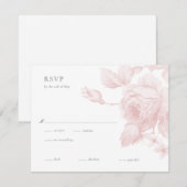 Elegant Botanical Floral Wedding RSVP Kaartje (Voorkant / Achterkant)