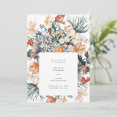 Elegant Botanical  Flowers die bruiloft schilderen Save The Date (Staand voorkant)