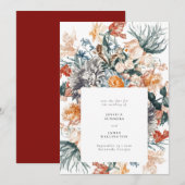 Elegant Botanical  Flowers die bruiloft schilderen Save The Date (Voorkant / Achterkant)