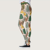 Elegant Botanical Flowers Greenery Pattern Leggings (Links)