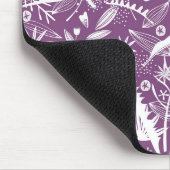 Elegant Botanical Folage Paars Muismat (Hoek)