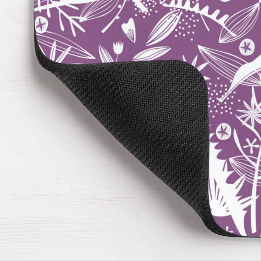 Elegant Botanical Folage Paars Muismat (Hoek)