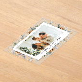 Elegant Botanical Foliage | Photo Christmas Card Acryl Uitnodigingen (Laagn)