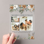 Elegant Botanical Foliage | Photo Christmas Card Acryl Uitnodigingen (Insitu (Draagbaar))