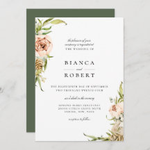 Elegant Botanical Forest Floral Wedding Invitation