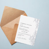 Elegant Botanical Frame Wedding Invitation Kaart