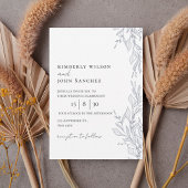 Elegant Botanical Frame Wedding Invitation Kaart