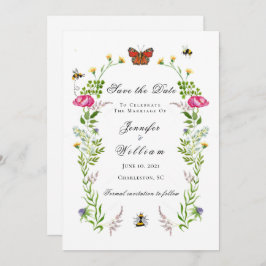 Elegant Botanical Garden bruiloft Save the Date Aankondiging