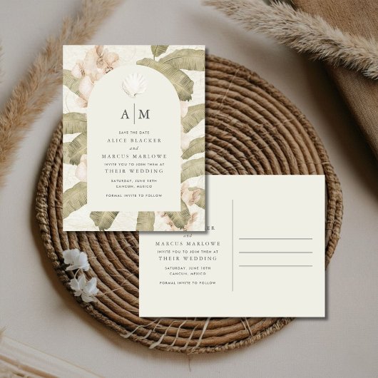 Elegant Botanical Garden Wedding Save the Date Aankondigingskaart